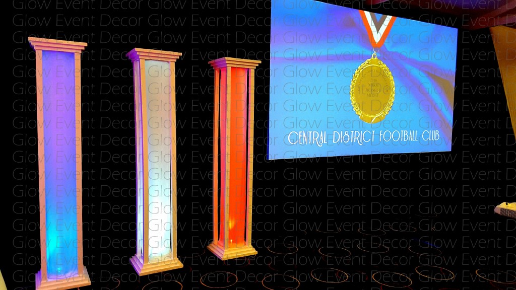 LED light up column pillair for hire Adelaide Glow Event Decor South Australia 