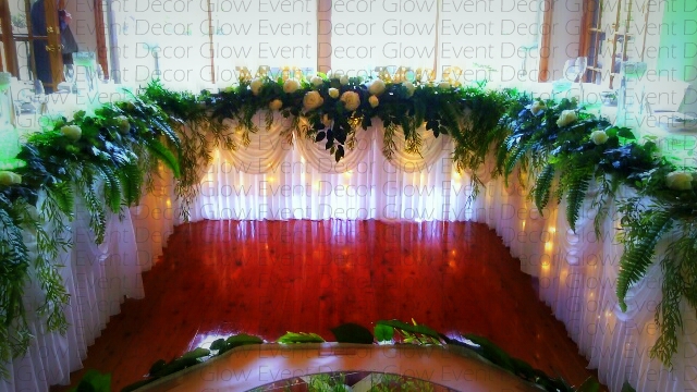 botanical hanging greenery fernery bridal table swagging for hire Glow Event Decor